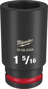 Milwaukee SHOCKWAVE Impact Duty Series 49-66-6344 Deep Impact Socket, 1-5/16 in Socket, 3/4 in Drive, Square Drive